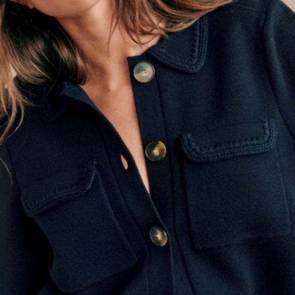 Sezane 'Betty' Cardigan in Navy Crochet **BNWT** - Picture 2 of 7